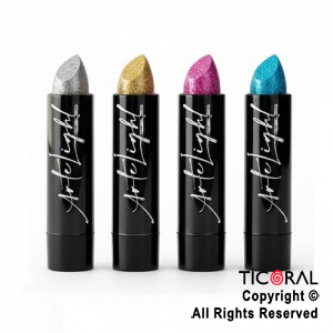 MAQUILLAJE ARTISTICO EN BARRA GLITTER PARA EL CUERPO PLATA ORO FUCSIA TURQUESA SURTx 4